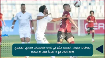 بطاقات حمراء.. تصاعد مثير في بداية منافسات الدوري المصري 2025-2026 مع 14 طرداً خلال 27 مباراة